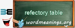 WordMeaning blackboard for refectory table